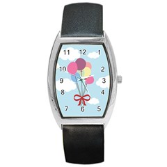 Balloons Tonneau Leather Watch by Kathrinlegg