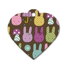 Bunny  Dog Tag Heart (two Sided) by Kathrinlegg