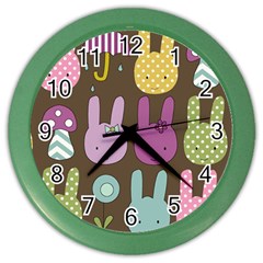 Bunny  Wall Clock (color) by Kathrinlegg