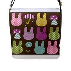 Bunny  Flap Closure Messenger Bag (large) by Kathrinlegg