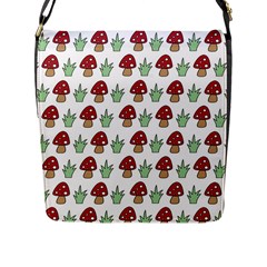 Mushrooms Flap Closure Messenger Bag (large) by Kathrinlegg