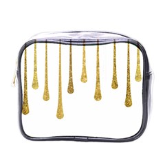 Gold Glitter Paint Mini Travel Toiletry Bag (one Side) by Kathrinlegg