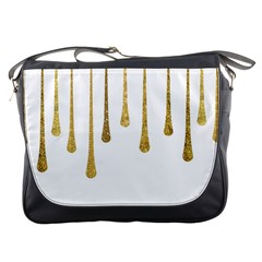 Gold Glitter Paint Messenger Bag by Kathrinlegg