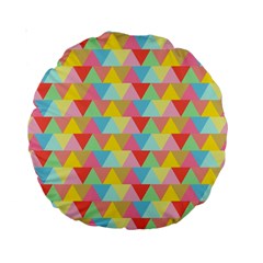 Triangle Pattern Standard 15  Premium Round Cushion  by Kathrinlegg