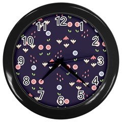 Summer Garden Wall Clock (black) by Kathrinlegg