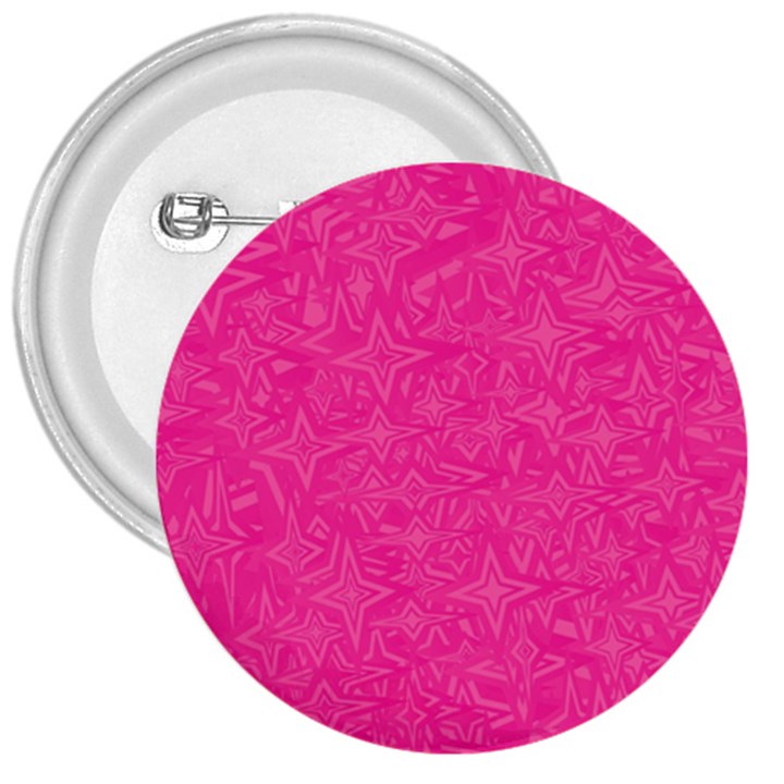 Abstract Stars In Hot Pink 3  Button