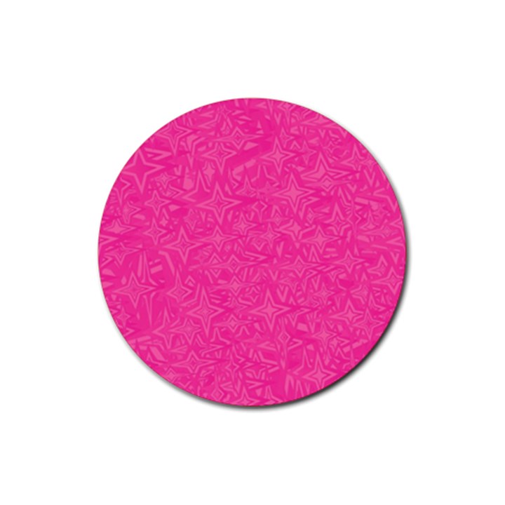 Abstract Stars In Hot Pink Drink Coasters 4 Pack (Round)