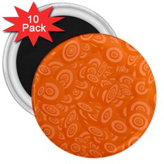 Orange Abstract 45s 3  Button Magnet (10 Pack) by StuffOrSomething