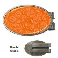 Orange Abstract 45s Money Clip (oval) by StuffOrSomething