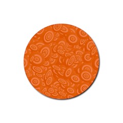 Orange Abstract 45s Drink Coaster (round) by StuffOrSomething