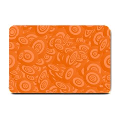 Orange Abstract 45s Small Door Mat by StuffOrSomething