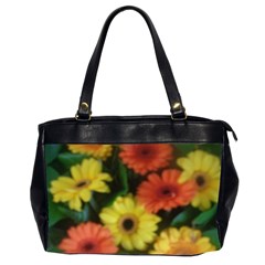 Orange Yellow Daisy Flowers Gerbera Oversize Office Handbag (two Sides)