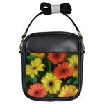 Orange Yellow Daisy Flowers Gerbera Girl s Sling Bag Front