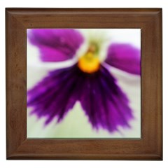 Inside Purple White Violet Flower Framed Ceramic Tile by yoursparklingshop