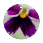 Inside Purple White Violet Flower Round Ornament Front