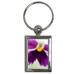 Inside Purple White Violet Flower Key Chain (rectangle)