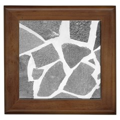 Grey White Tiles Pattern Framed Ceramic Tile by yoursparklingshop