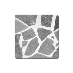 Grey White Tiles Pattern Magnet (square) by yoursparklingshop