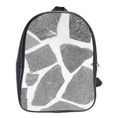 Grey White Tiles Pattern School Bag (large)