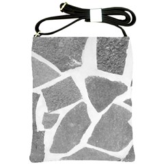 Grey White Tiles Pattern Shoulder Sling Bag by yoursparklingshop