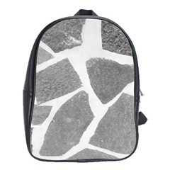 Grey White Tiles Pattern School Bag (xl)