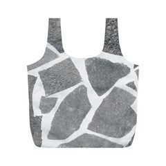 Grey White Tiles Pattern Reusable Bag (m)