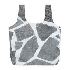Grey White Tiles Pattern Reusable Bag (l)