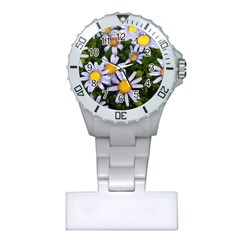 Yellow White Daisy Flowers Nurses Watch by yoursparklingshop