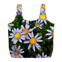 Yellow White Daisy Flowers Reusable Bag (l)