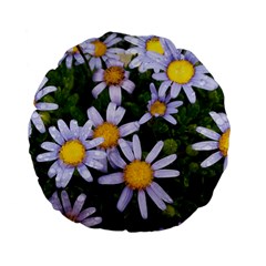 Yellow White Daisy Flowers Standard 15  Premium Flano Round Cushion 