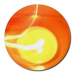 Orange Yellow Flame 5000 8  Mouse Pad (Round) Front