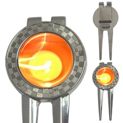 Orange Yellow Flame 5000 Golf Pitchfork & Ball Marker by yoursparklingshop