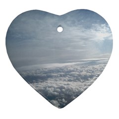 Sky Plane View Heart Ornament