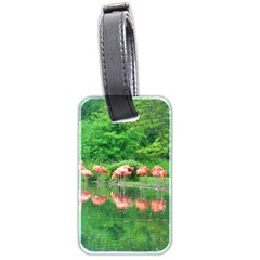 Flamingo Birds At Lake Luggage Tag (two Sides) by yoursparklingshop