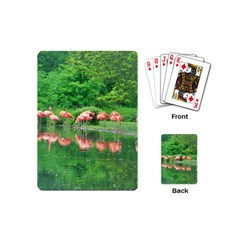 Flamingo Birds At Lake Playing Cards (mini)