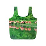 Flamingo Birds at lake Reusable Bag (S) Back