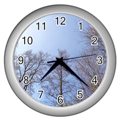 Large Trees In Sky Wall Clock (silver)