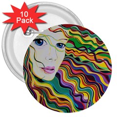 Inspirational Girl 3  Button (10 Pack) by sjart