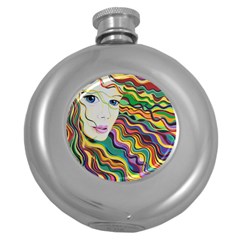 Inspirational Girl Hip Flask (round) by sjart