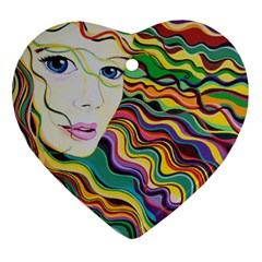Inspirational Girl Heart Ornament (two Sides) by sjart