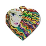 Inspirational Girl Dog Tag Heart (Two Sided) Front