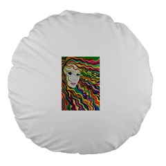 Inspirational Girl Large 18  Premium Round Cushion 