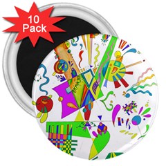 Splatter Life 3  Button Magnet (10 Pack) by sjart