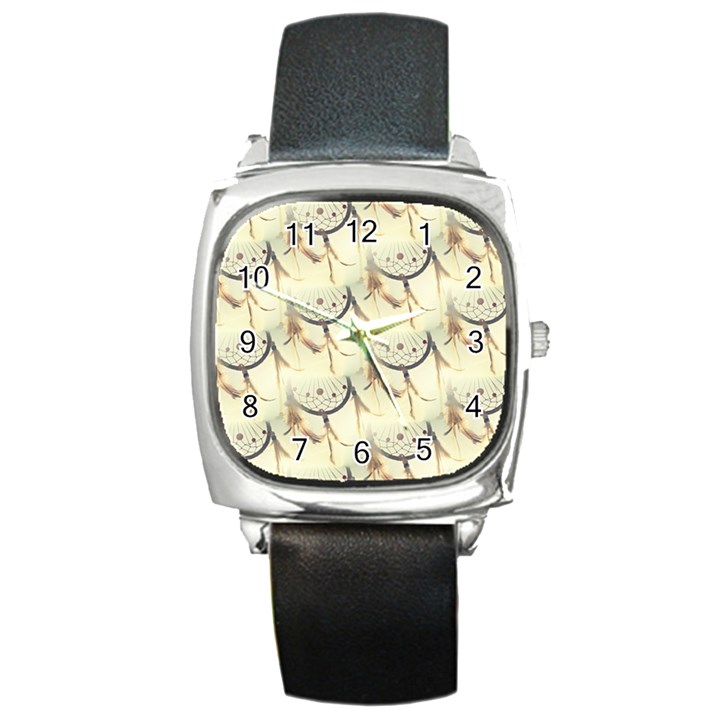 Dream Catcher Square Leather Watch