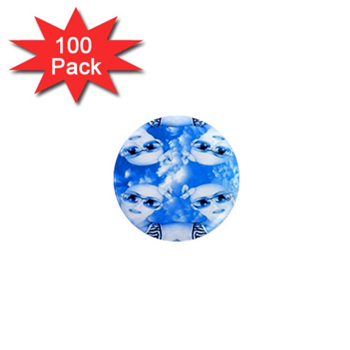 Skydivers 1  Mini Button Magnet (100 pack)