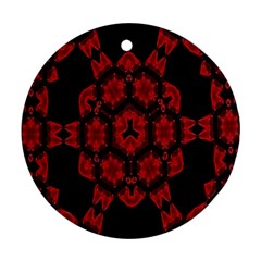 Red Alaun Crystal Mandala Round Ornament (two Sides) by lucia