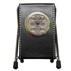 Wildlife Wild Animal Skin Art Brown Black Stationery Holder Clock