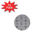 Grey White Tiles Geometry Stone Mosaic Pattern 1  Mini Button (10 pack) Front