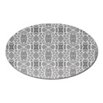 Grey White Tiles Geometry Stone Mosaic Pattern Magnet (Oval) Front