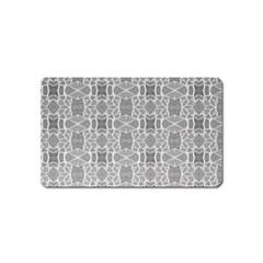 Grey White Tiles Geometry Stone Mosaic Pattern Magnet (name Card) by yoursparklingshop